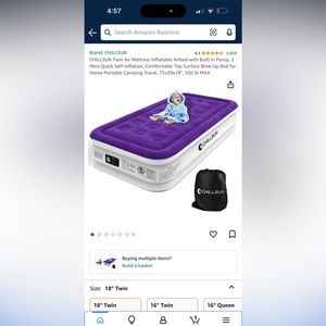 CHILLSUN Twin Air Mattress Inflatable Airbed with Built in Pump